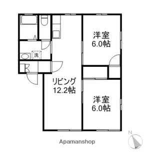 ラフォーレ鹿島2【203号室】の間取り