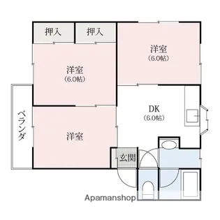 ヴィラⅠ西砂原後町【101号室】の間取り