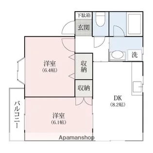 コンフォータブルA【A201号室】の間取り