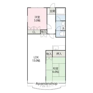 グリーンサイド【202号室】の間取り