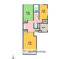 ヴューテラス【1階】の間取り