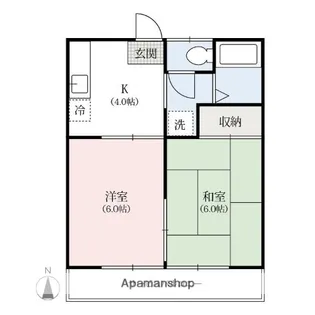 台ハイツB【B102号室】の間取り