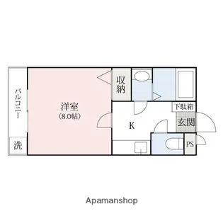 ヒルズHONJO【102号室】の間取り