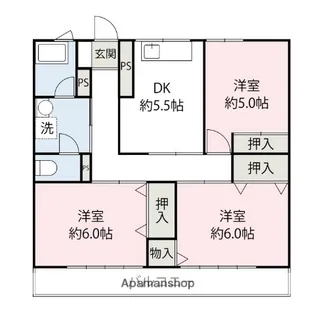コロラード毛野【303号室】の間取り