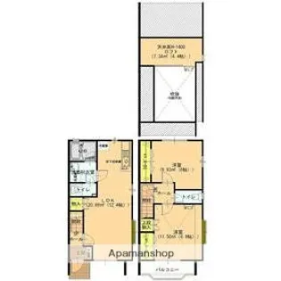 メゾン・ド・パピエ B【1号室号室】の間取り