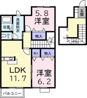 エスポワールA【2階】の間取り