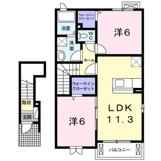 カーサ・プラシードB【2階】の間取り