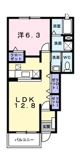 ファンタジア ヒルズC【1階】の間取り