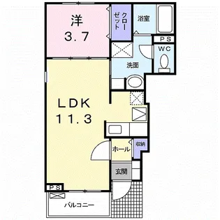 プラシードC【1階】の間取り