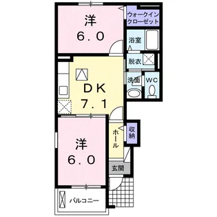 ブルームB【101号室】の間取り