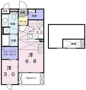 グラースB【202号室】の間取り