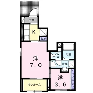 エアリー フォーリスト【103号室】の間取り