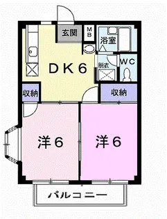 パールハイツD【2階】の間取り