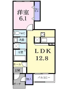 ファンタジア ヒルズB【1階】の間取り
