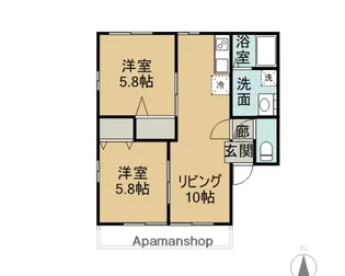 クローバーハイツ【B102号室】の間取り