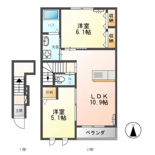 クオリア【2階】の間取り