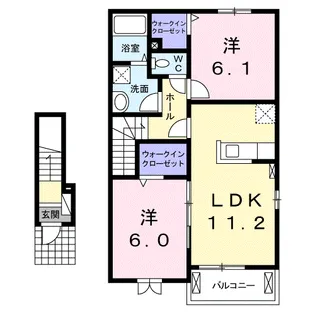 アプリークムA【2階】の間取り