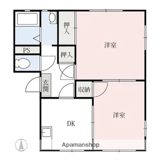 グリーンヒル若宮ABCDEF【A202号室】の間取り