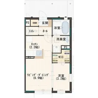 セリジェ越名D【101号室】の間取り