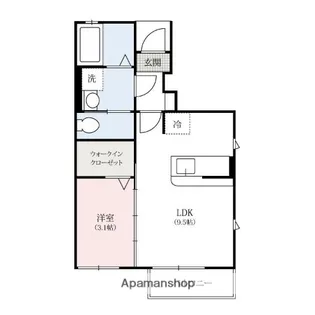 ツインシティ朝倉【A101号室】の間取り