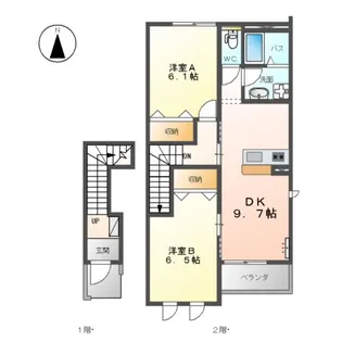サンシャインハウスA【2階】の間取り