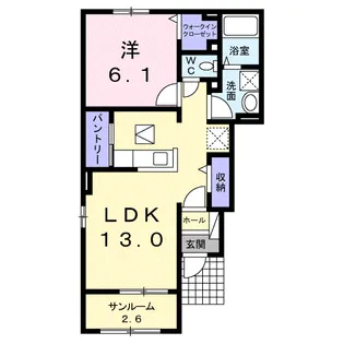 クレール ポルト【1階】の間取り