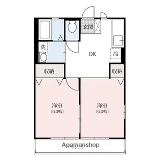 リバーサイドアサヒ【B101号室】の間取り