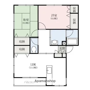 プチセゾン【202号室】の間取り
