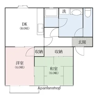 ウエストハイツ3【102号室】の間取り