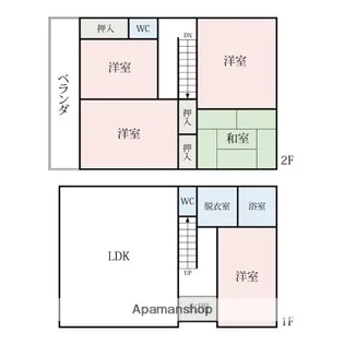 栃木県足利市大前町【一戸建】の間取り