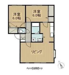 オーキッドB棟【203号室】の間取り
