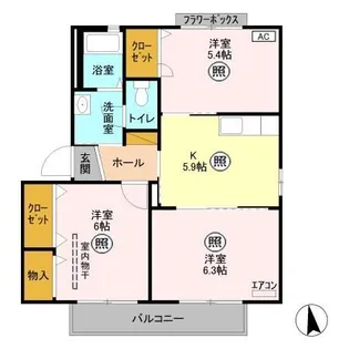 ディアコート【2階】の間取り