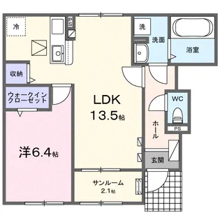 クラール高萩A【1階】の間取り