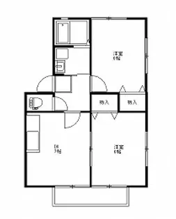 グランシャリオ高萩B【2階】の間取り