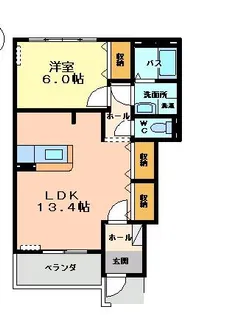 オアシス【1階】の間取り