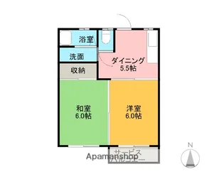 アイバハイツⅡ【102号室】の間取り