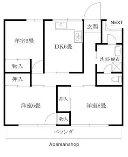 コロラード毛野【205号室】の間取り
