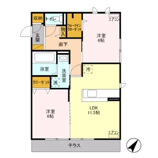 フロールガーデン【1階】の間取り