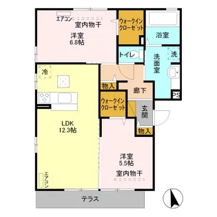 プリスカーサ【2階】の間取り