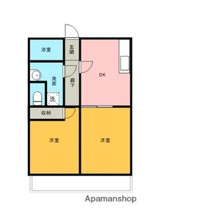 青山コーポABC【C202号室】の間取り