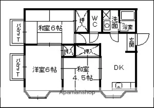 ロイヤルコーポ原市【2階】の間取り