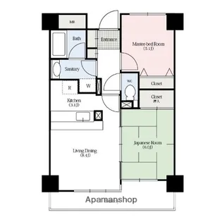 ツインシティヴェール高崎【14階】の間取り