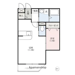 ラ・バーゼ【1階】の間取り