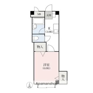 レジデンスカタヤマ東町ビル【2階】の間取り