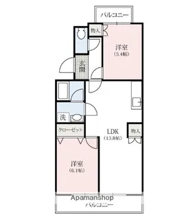 群馬県高崎市八千代町1丁目【マンション】の間取り