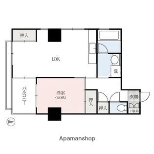 大手前ハイツ【6階】の間取り