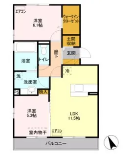 クレ・ブラン【2階】の間取り