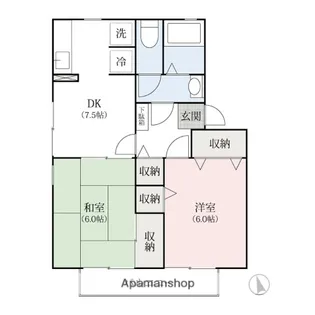 アルエート中居B【1階】の間取り