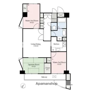 ベルメゾン末広【10階】の間取り