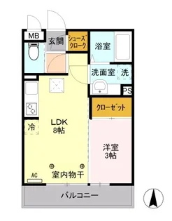シルキーコート【1階】の間取り